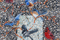 birds, mixed-media, paper, oil, Kathryn-Gabinet-Kroo